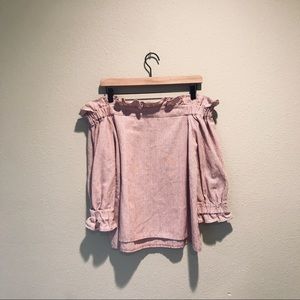 ELLISON Striped Off the Shoulder Top